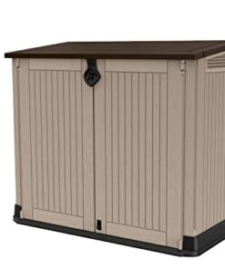 Keter Store-It Out Midi Outdoor Garden Storage Shed, Beige and Brown, 130 x 74 x 110 cm