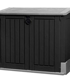 Keter Store It Out Midi Outdoor Garden Storage Shed, Black and Grey, 130 x 74 x 110 cm