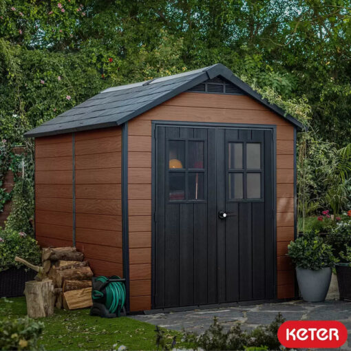 Keter Newton 7 x 9ft Double Door Outdoor Apex Plastic Garden Shed