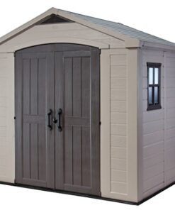 Keter Factor 8 x 6 ft Outdoor Storage Shed, Beige/Brown