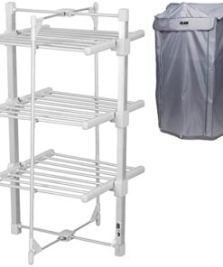 GlamHaus Electric Heated Clothes Airer Dryer Rack Aluminium