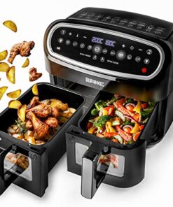 Duronic Air Fryer AF24, 9L Large Dual Zone Family Sized Cooke