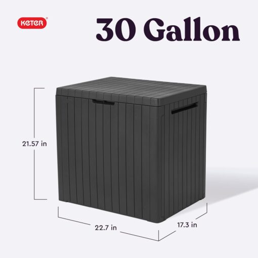 Keter City 30 Gallon Resin Outdoor Storage Box - Image 17