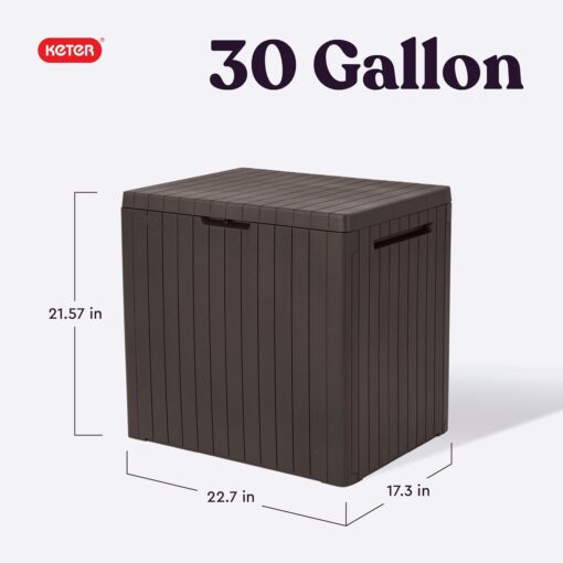 Keter City 30 Gallon Resin Outdoor Storage Box - Image 3