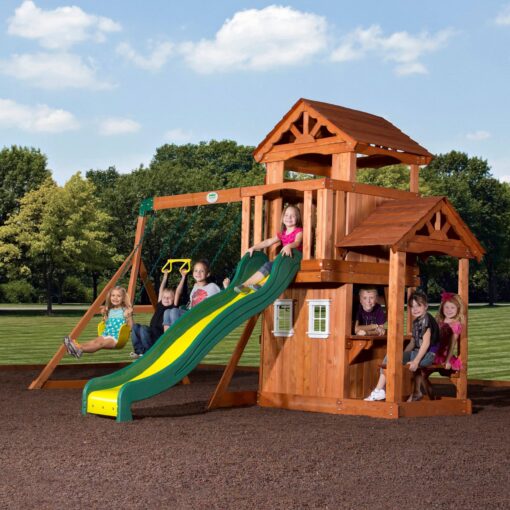 Backyard Discovery Tanglewood Wooden Swing Set, Brown