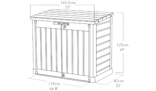 Keter Store It Out Max 1200L Outdoor Garden Storage Box & Wheelie Bin