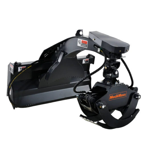 50" Skid Steer Rotary Log Grapple, 360° Rotation, 12V Solenoid Control Valve, 3000 Lbs Capacity