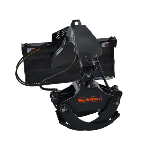 50" Skid Steer Rotary Log Grapple, 360° Rotation, 12V Solenoid Control Valve, 3000 Lbs Capacity