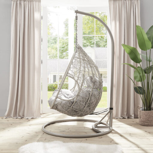 Deneb Light Grey Indoor Outdoor Double Hanging Chair - Image 5