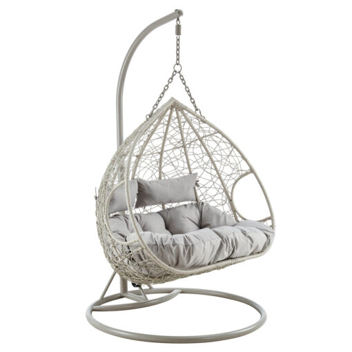 Deneb Light Grey Indoor Outdoor Double Hanging Chair - Image 6