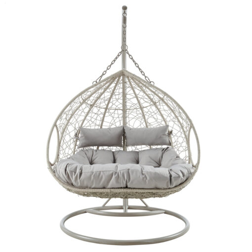 Deneb Light Grey Indoor Outdoor Double Hanging Chair - Image 7