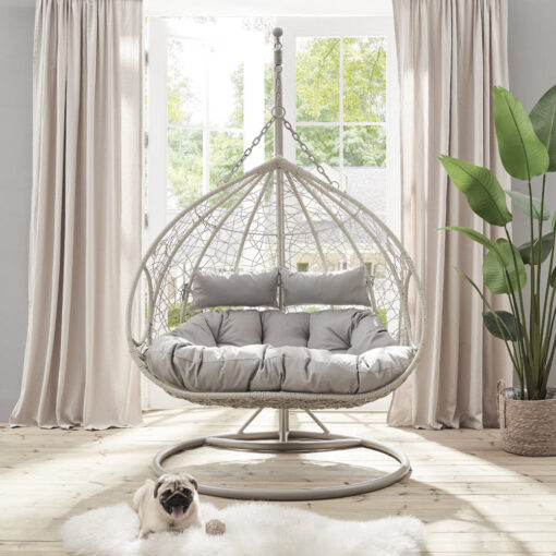 Deneb Light Grey Indoor Outdoor Double Hanging Chair