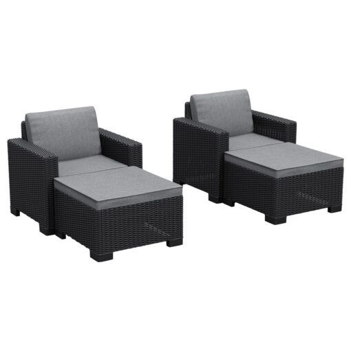 Keter 2 Seat California Balcony Deluxe Set In Graphite