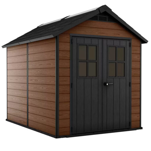 Keter Newton 7 x 9ft Double Door Outdoor Apex Plastic Garden Shed - Image 2