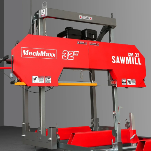 32" Portable Sawmill, 420cc 15HP Gasoline Engine, 29" Board Width, 32' Log Length, 14' Track Bed