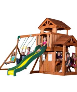 Backyard Discovery Tanglewood Wooden Swing Set, Brown