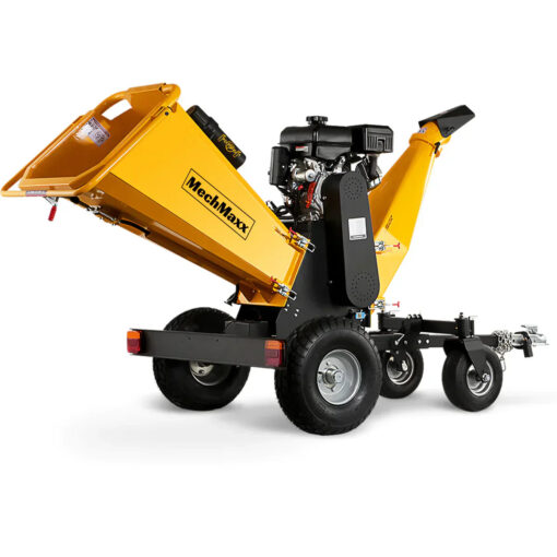 6 inch E-start Rato 420cc 15hp Gas Powered 4 - Wheel Drum Wood chipper with Taillight; Model B150